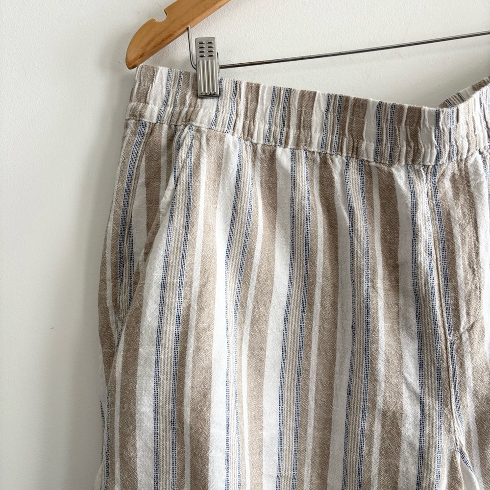 Frank by Frank & Oak Linen Striped High-Waisted Shorts - Picture 3 of 11